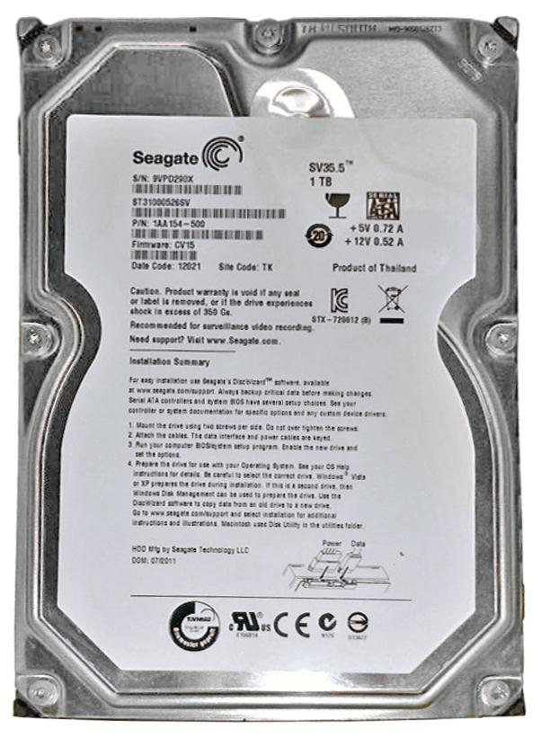 1AA154-500 Seagate SV35.3 Series 1TB 7200RPM SATA 6Gb/s 32MB Cache 3.5-Inch Hard Drive